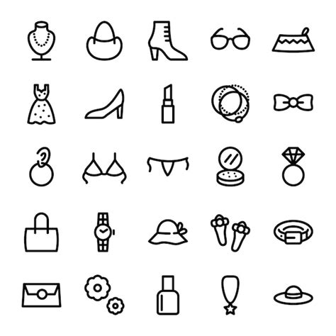 Premium Vector Set Of Fashion Accessories Icon