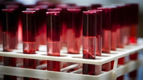 Collection Of Medical Blood Samples In A Laboratory Stock Illustration