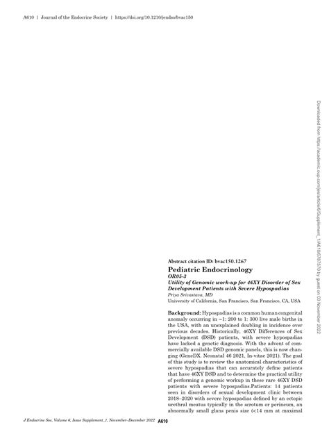 PDF OR05 3 Utility Of Genomic Work Up For 46XY Disorder Of Sex