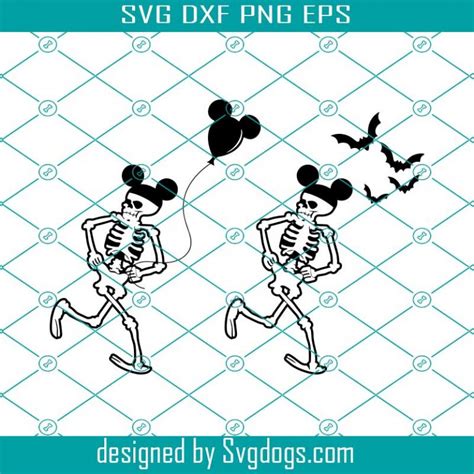 Skeleton Dance With Mickey Mouse Ear Svg Miki Tikus Svg Dancing