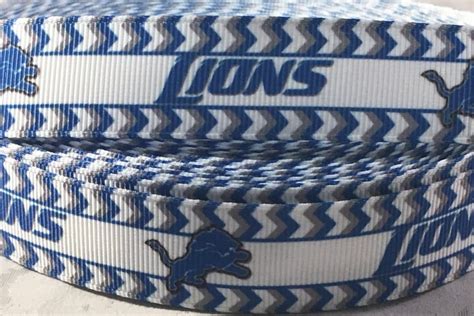 Detroit Lions Ribbon Grosgrain Ribbon Football Ribbon Lions Etsy