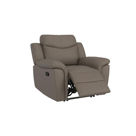 Scs Living Grey Grayson Leather Manual Recliner Chair By Scs