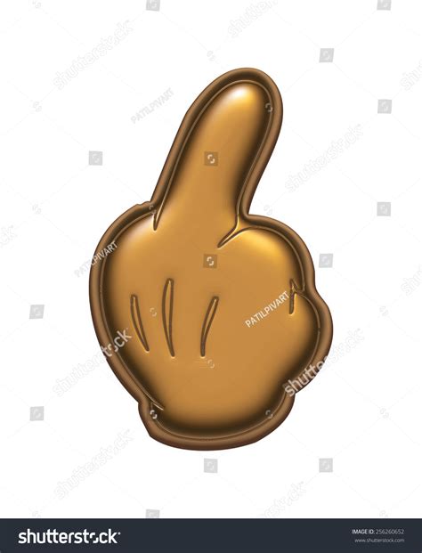D Fuck Middle Finger Gold Metallic Stock Illustration Shutterstock