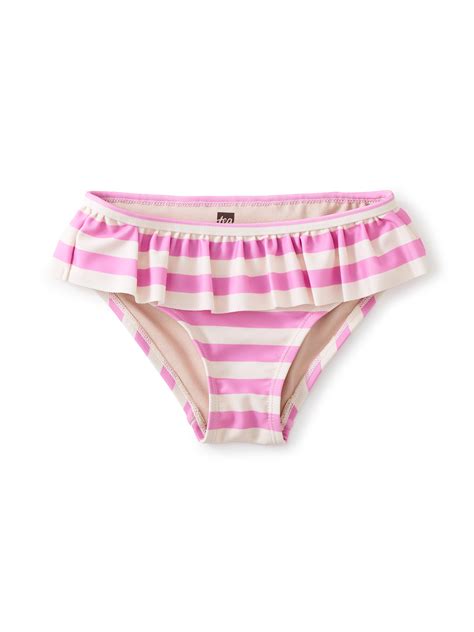 Ruffled Striped Bikini Bottoms Tea Collection