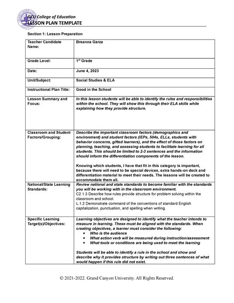 Breanna Garza Ece Coe Lesson Plan Template Lesson Plan