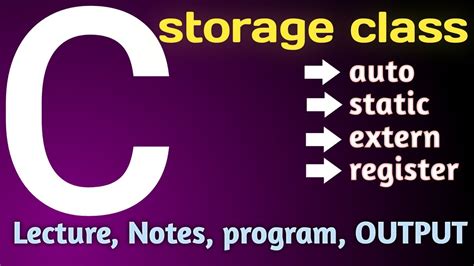 Storage Class In C Programming Youtube