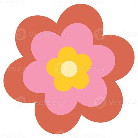 Groovy retro flower 13666396 PNG