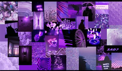 Download Dark Purple Collage Aesthetic Emo Girl Landscape Wallpaper