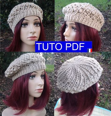 tuto bonnet au crochet Bonnet crochet Béret en crochet Chapeau crochet