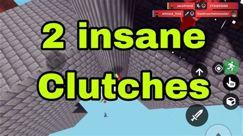 2 Insane Clutches🥇😱 Roblox Bedwars Youtube