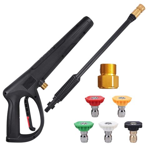 Coyardor Pressure Washer Gun With Extension Wand And 5 Spray Nozzle Tips M22 14mm And M22 15mm