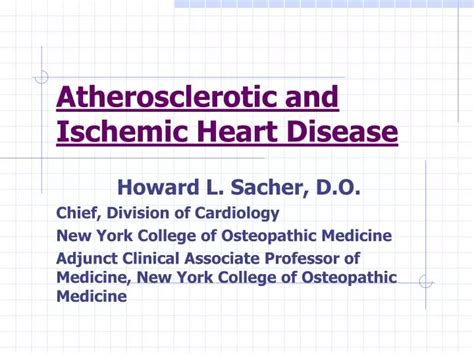 Ppt Atherosclerotic And Ischemic Heart Disease Powerpoint