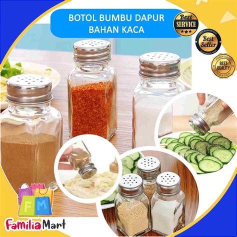 Jual BOTOL BUMBU DAPUR TABUR KACA TEMPAT BUMBU DAPUR GARAM MERICA