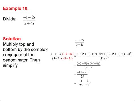 Math Example Complex Numbers Multiplying And Dividing Complex Numbers