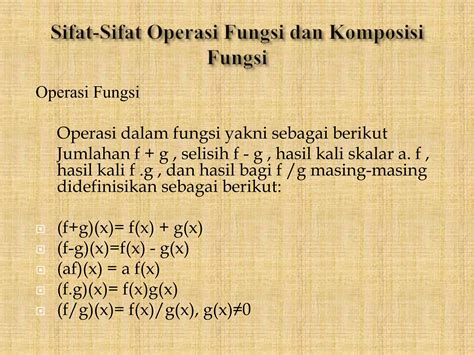 Sifat Sifat Operasi Fungsi Dan Komposisi Fungsi PPT