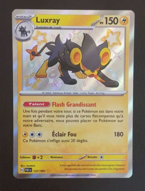 CARTE POKÉMON LUXRAY SHINY 137 091 DESTINÉES DE PALDEA CARTE NEUVE FR