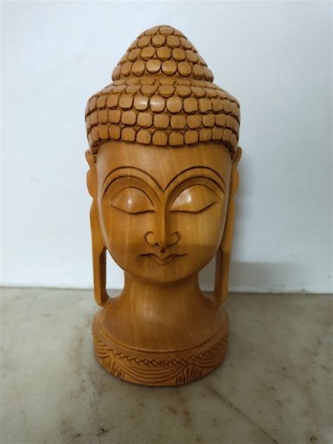 Kalinga Arts Engineered Wood Wooden Buddha Head Statue At Rs In Jaipur