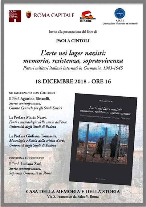 18 12 2018 A Roma Presentazione Del Libro Larte Nei Lager Nazisti