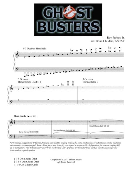 Ghostbusters By Ray Parker Jr Handbell Choir Digital Sheet Music Sheet Music Plus