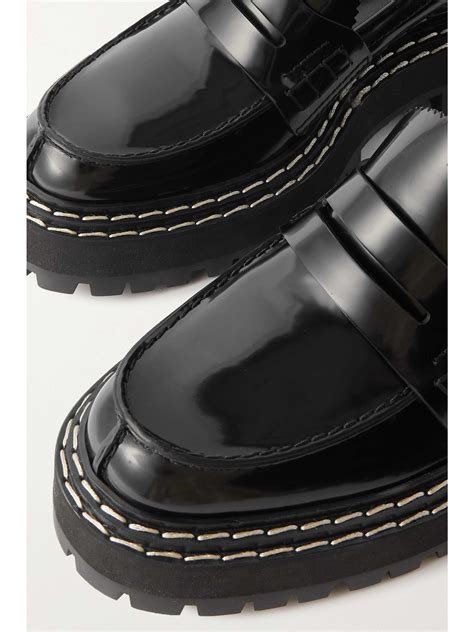 PROENZA SCHOULER Lug Sole Glossed Leather Platform Loafers NET A PORTER