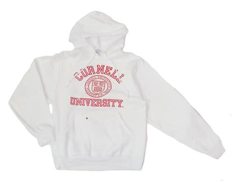 Cornell Emblem Hoodie-White | Bear Necessities Online Store