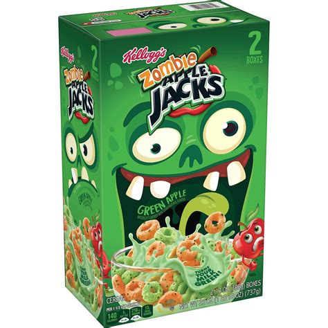 Amazon.com: Kellogg's Apple Jacks Zombie Green Apple Breakfast Cereal ...