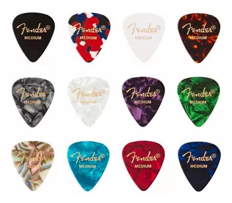 Kit Palhetas 12 Paletas Guitarra Violão Fender Medium MercadoLivre