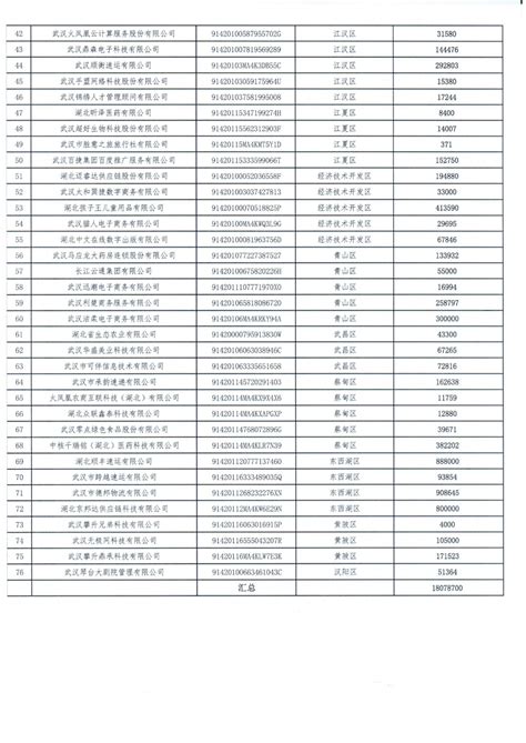 关于 2021 年度武汉市线上经济政策拟兑现名单的公示高新协会