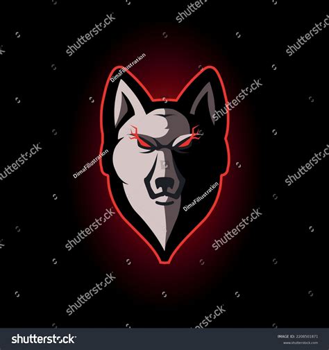 Wolf Mascot Logo Red Color Illustration Stock Vector (Royalty Free ...