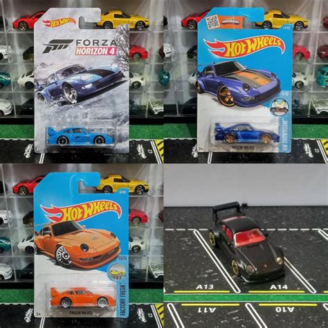 Hot Wheels Porsche Porsche Gt Forza Horizon Blue Showroom Orange Factory Fresh Th