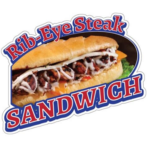 Signmission 8 In Rib Eye Steak Sandwich Decal Concession Stand Food