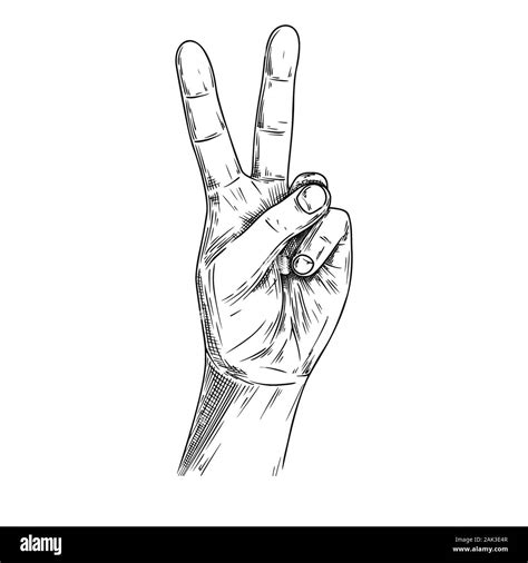 Peace Sign Hand Black And White Stock Photos And Images Alamy