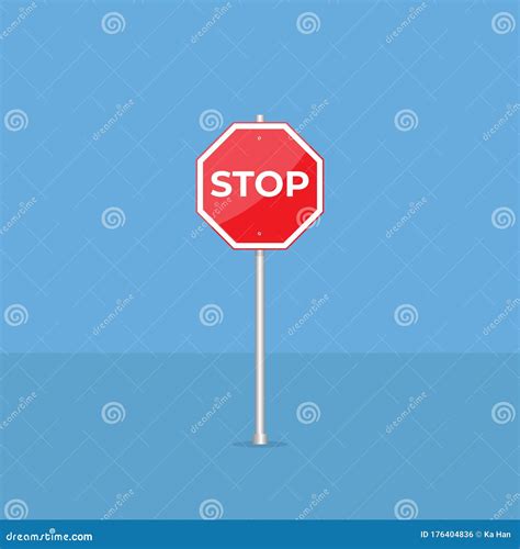 Stop Sign Illustration Vector in Flat Design, Stop Icon Stock Vector ...