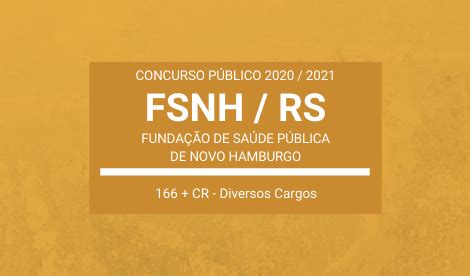 Aberto Concurso Público da Fundação de Saúde Pública de Novo Hamburgo