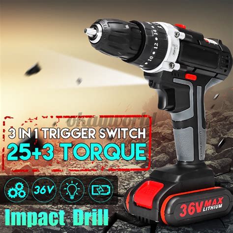 36V Cordless Lithium Electric Impack Drill Shopee Malaysia