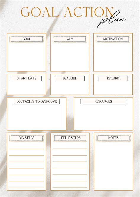 Goal Setting Life Action Planner Efficient Planning Map Worksheets