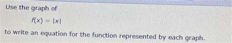 Solved Use The Graph Of Fx 1x1 To Write An Equation For