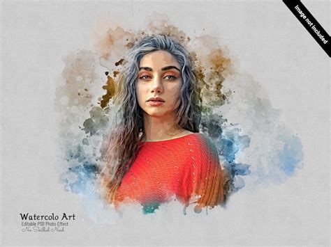 Premium Psd Watercolor Liquid Artistry Photo Effect Mockup Template