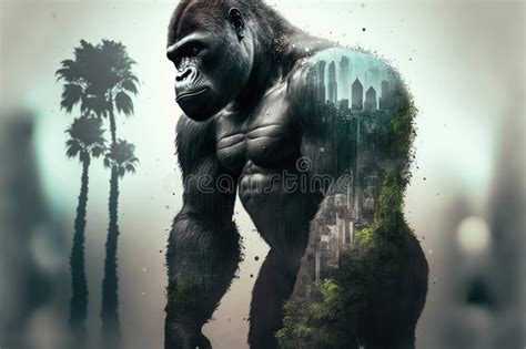 Male Gorilla with Powerful Shoulder and Strength with Calmly Look Stock ...