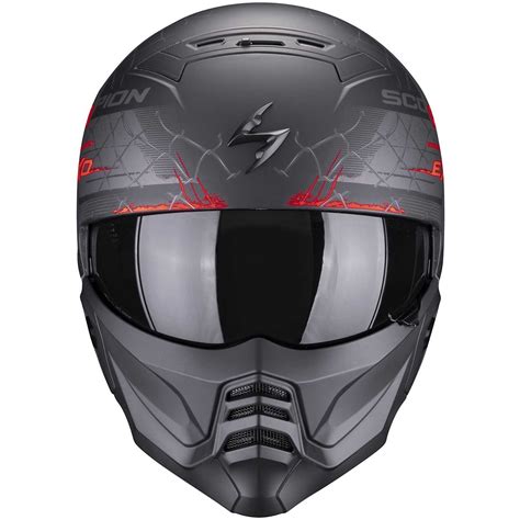 Casco Moto Jet Scorpion Exo Combat Ii Xenon Opaco Nero Rosso Vendita