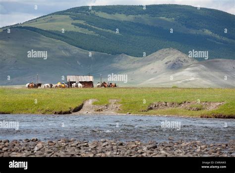 Landscape Of Mongolian River Mongolia Stock Photo Alamy