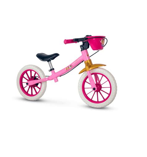 Bicicleta Infantil Balance Cesta Aro 12 Princesas Nathor Fátima