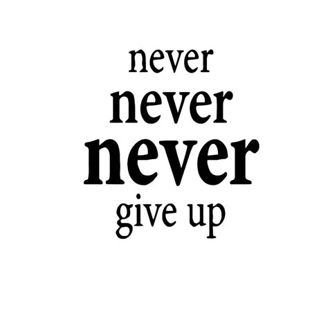 Never Never Never Give Up Inspirational Wall Quotes Admire Stickers