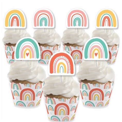 Big Dot Of Happiness Hello Rainbow Boho Party Cupcake Wrappers Treat