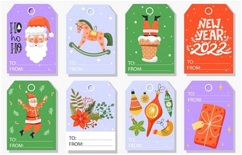 Premium Vector Set Of Christmas And New Year Gift Tags