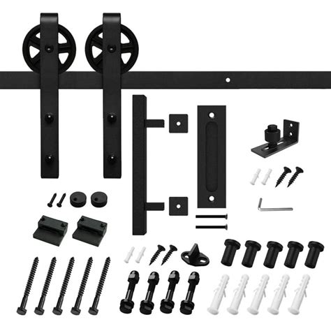 Movisa 6 Ft72 In J Shaped Sliding Single Barn Door Hardware Kit With Square Handle Mvhjz7v