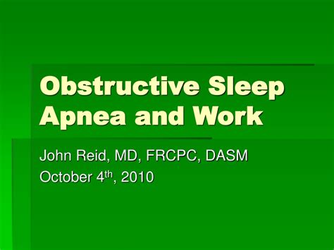 Ppt Obstructive Sleep Apnea And Work Powerpoint Presentation Free