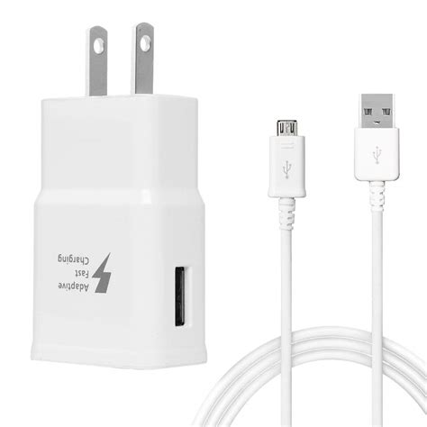 Adaptive Fast Charger Micro USB 2.0 Charging Kit for Alcatel C1 [1 Wall Charger + 5 FT Micro USB ...