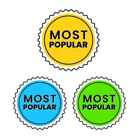 Most Popular Badge Icon Label Sign Design Vector Vector Art At