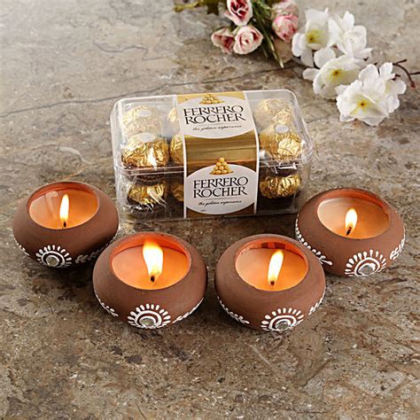 Buy Send Ferrero Rocher Brown Matki Diyas Online FNP